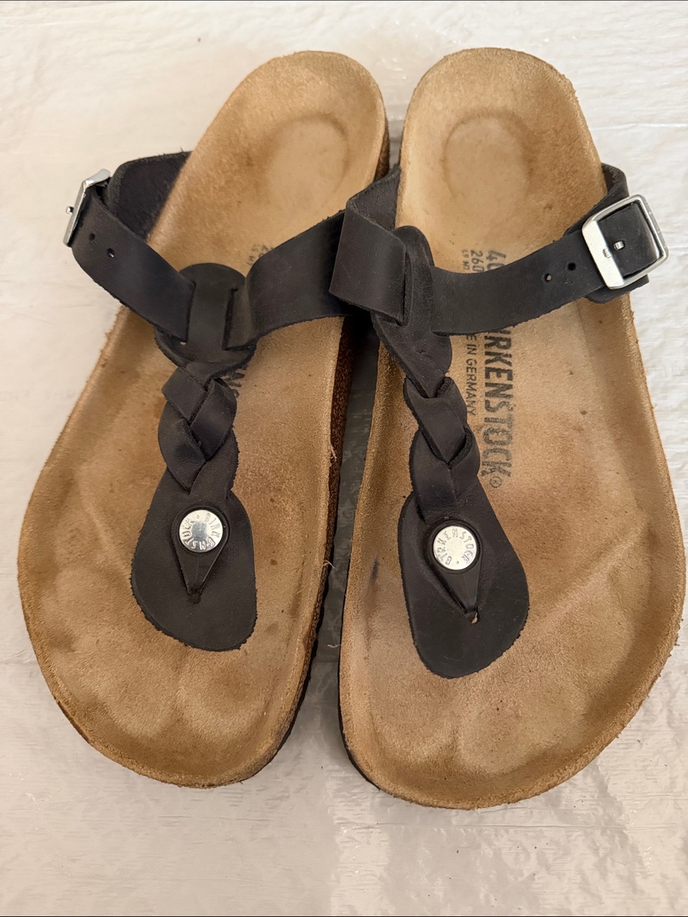 Birkenstock Black Braided Thong Sandals